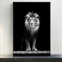 Large Wild Lion Animals Ferocious Beast Poster Wall Art Canvas Painting Prints Decorative Po Pictures for Living Room Decor255L