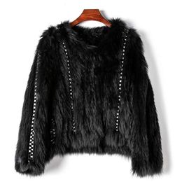 Clothing Small Amount Of 2024 Spring New Women's Woven Fox Round Neck Western-Style Casual Loose Fur Jacket 5125