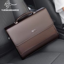 Leather Executives Briefcases For Men Designer Business Tote Bag Wallet Handbag Shoulder Ipad Square Side Crossbody Document 240313