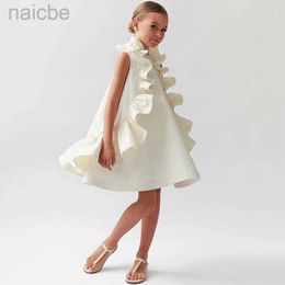 Girl's Dresses Eid Princess Summer Ruffles White Luxury Holiday Dress Sleeveless Spanish Party Costume Baby Clothes ldd240313