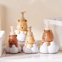 Dispensers Cute Cloud Bear Foaming Soap Dispenser Refillable Pump Bottle Bathroom Hand Sanitizer Shower Gel Shampoo Making Foam Container