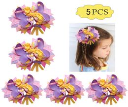 5pcs 455039039 inspired rapunzel bows character Princess Bow Sparkle Hair Bow cartoon girl hair accessories8667139