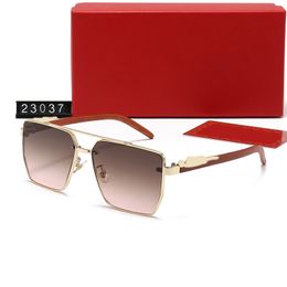 Designer Luxurious Fashion Metal Trend Vintage Summer Ultraviolet-Proof Sunglasses Rectangle Full Frame Glasses