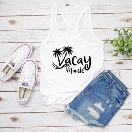 Women's Tanks Vacay Mode Tank Top Vacation Cotton Women Fashion Undershirt Street Style Sleeveless