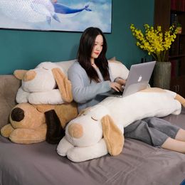 100130150CM Huge Soft Body Long Dog Plush Pillow Stuffed Animal Home Decoration Sofa Cushion Children Girl Holiday Gift Toys 240304