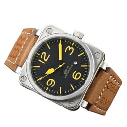 Automatic mechanical movement watches pin buckle 904l stainless steel leather watch sapphire glass waterproof luminous wristwatch designer montre luxe sb072 c4