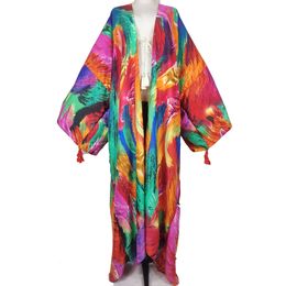 Beautiful 2021 Autumn Winter Long Sleeve Cotton Duster Coat Women Middle East Beach Muslim Kaftan Kimonos for Ramadan