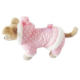 Rompers Small Dog Snowsuit Polka Dot Pattern Fleece Winter Coat For Girls Dogs Jumpsuit Hooded Waterproof Outdoor Cotton Padded Dog Coat