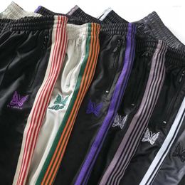 Men's Pants LIFE Needles Butterfly Embroidered Stripe Velvet Casual Fashion Brand Loose And Women's Sports Straight Leg