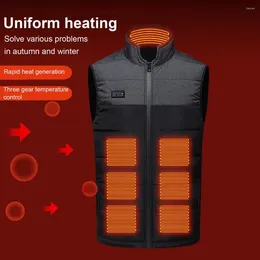 Men's Vests Heating Vest Usb With Energy-saving Blocks Stand Collar Waistcoat For Winter Unisex Thick Windproof Coat