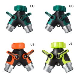 Connectors 2 Way Heavy Duty Garden Tap Hose Splitter Y Connector Distributor Shut Off Water Valves