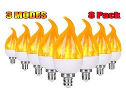 E12 Flame Bulb LED Candelabra Light Bulbs12 Watt Warm White LED Chandelier Bulbs1800k 3 Mode Candle Light Bulbs Flame Tip 10P7312490