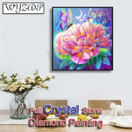 Stitch 5D DIY 100% Crystal Diamond Painting Flower Full Square Mosaic Embroidery Cross Sitich Kit Diamond Art Crystal Home Docer 231113