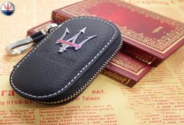 Arrival Mens Genuine Genuine Leather Bag Car Key Case Cover Wallets Fashion Women Housekeeper Holders Carteira For Maserati 1 rZ8s3353518
