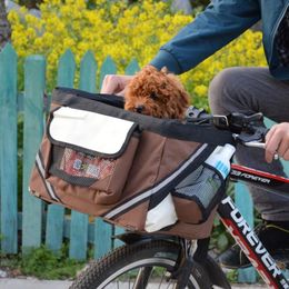 2 In 1 Pet Bicycle Carrier Shoulder Bag Puppy Dog Cat Small Animal Travel Bike Seat For Hiking Cycling Basket Accessories281e