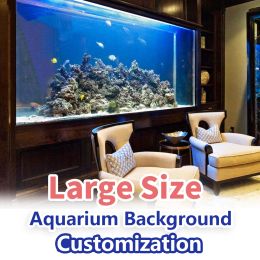 Decorations Large Size Aquarium Background Custom, 100cm HD Printing Wallpaper Fish Tank Backdrop Decorations PVC Poster