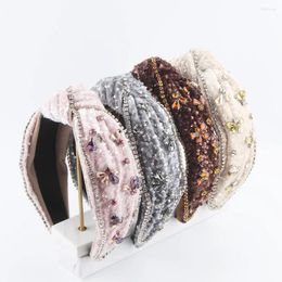 Hair Clips Light Luxury Autumn Winter Maillard Colored Woolen FabricRetro Knot Hairband Headwear For Women Wedding 180