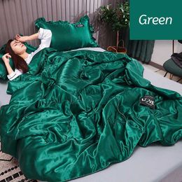 Comforters sets Satin Silk Cooling Blanket Summer Ice Silky Cooling Polyester Fibre Home Healthy Sleep Thin Quilt Smooth Blankets YQ240313