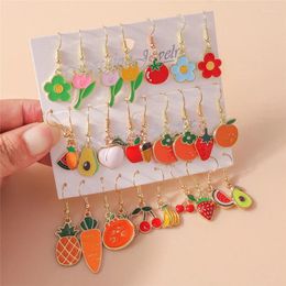 Dangle Earrings Aihua Cute Fruits Lovely Enamel Cherry Apple Banana Strawberry For Women Drop Ear Hooks Jewelry Gifts