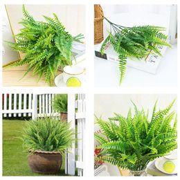Decorative Flowers Artificial Plants Realistic Faux Uv Resistant Ferns Branches For Indoor Outdoor Home Landscaping