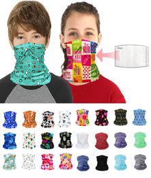 Bandana cachecol multiuso pescoço gaiter proteção máscara facial sem filtro crianças criativo dos desenhos animados bandana 27 cores9004848