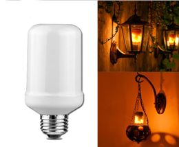 Edison2011 2018 New E27 Corn Light LED Lamp Flame Effect Fire Light Bulbs 9W Flickering Emulation Flame Lights AC85265V 3 Modes8986115