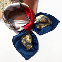 50 50 Multifunction Silk Scarf women fashion Printed Scarves Hair Tie Flower Leopard Striped Ribbon Headwear Retro Neckerchief3058