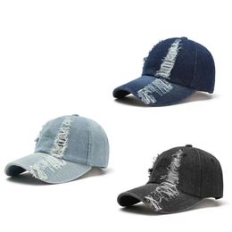 Designer baseball cap denim distressed copper style novel and fashionable trend sun protection and shading