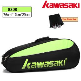 Bags Kawasaki Tennis Bag Badminton Racket Backpack 36 Badminton Raqueta Large Capacity Single Shouder Diagonal Portable Training Bag