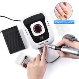 Tools Kads 40w 35000rpm Apparatus for Manicure Electric Nail Drill Hine Manicure Hine with Milling Cutter Nail File Art Tool Set