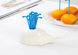 Fruit Fork Cute Beluga Whale Cartoon Children Snack Cake Dessert Food Animal Forks Tasting Appetiser Picks Toothpick Bento Lunches4548654