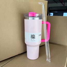 DHL Ready to ship 40oz Mugs Tumbler With Handle Insulated Tumblers Lids Straw Stainless Steel Coffee Termos Cup Popular 1005