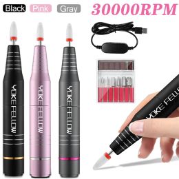 Kits 30000 Rpm Portable Nail Drill Pen Manicure Hine Electric Nail Sander for Gel Polish Professional Nail File for Nail Art Use