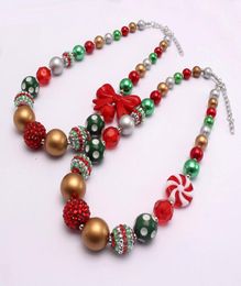 Kids Baby Chunky Bowknot Beaded Necklace Girls Charm Handmade Bubblegum Chokers For Christmas Baby Gifts1775357