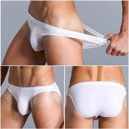 Underpants Men's Sexy Breathable Low-waist U-convex Solid Colour Underwear Ultra-thin Briefs Skin-friendly Bulge Pouch