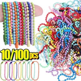 Keychains 12cm Colourful Ball Bead Chains Fits Key Chain Label Hand Tag Connector For DIY Bracelet Pendant Jewellery Making Accessorise More