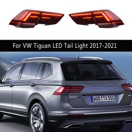 Car Accessories Taillight Assembly For VW Tiguan LED Tail Light 17-21 Streamer Turn Signal Indicator Rear Lamp Brake Reverse Parking Lights