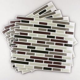 Wall Stickers 4Pcs Home Decor 3D Tile Pattern Kitchen Backsplash Mural Decals12253