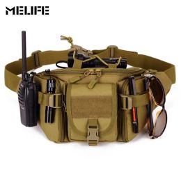 Bags MELIFE Tactical Waist Bag Waterproof Waist Fanny Pack Molle Hunting Sports Hiking Fishing Camping Sport Bags Belt Pouch