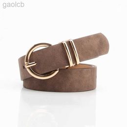 Belts Luxury Round Gold Buckle Belt Women Thin Buckle Belts Jeans Waistband ldd240313