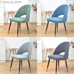 Chair Covers Curved Chair Cover Hollow Back Jacquard Arc Armchair Covers Stretch Dining Chair Covers Spandex Bar Hotel House De Chaise Solid L240313