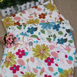 Fabric cotton and linen PASTORAL pink blue brown big floral printed textile for DIY handwork tablecloth curtains blouse dress fabrics