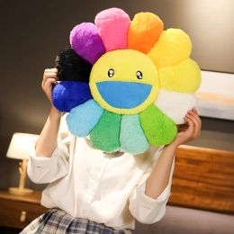 Cushion Plush Pillow Sunflower Cushion Stuffed Flower Doll Mats Sofa Room Decoration Plush Toy Kids Child Gift Bed Sleeping Back Pillows