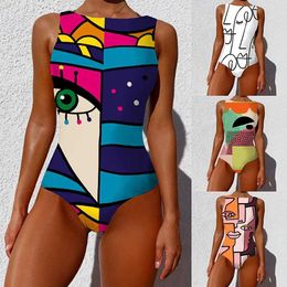 Swim wear Sexy Print One Piece Swimsuit 2024 New Ladies Sports Swimsuit Body Women Without Back Push Up Swimsuit Plague Dropshipping aquatic sports 240311