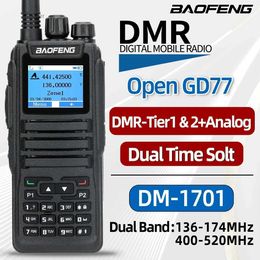 Walkie Talkie Baofeng DMR DM 1701 Digital Walkie Talkie Dual Mode Analog Two Way Radio Open GD77 Dual Time Slot Tier 1+2 Ham Radio DR 1801L2403L2403