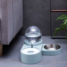 Automatic Pet Feeder Tableware Cat Dog Pot Bowl s Food For Medium Small Dispensers Fountain Y200917332f