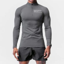 Mens Tshirt UV Sun Protection Long Sleeve Hiking Fishing Shirts Quick Dry 14 Zip Summer Pullover Workout Tops 240312