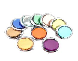 7cm Folding Compact Mirror With Crystal Metal Pocket Mirror For Wedding Gift Portable Home Office Use Makeup Mirror3149713