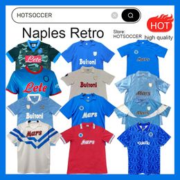 Retro classic Napoli soccer jerseys 86 87 88 89 90 91 92 93 MARADONA 1986 1987 1988 1989 1991 1992 1993 2013 HAMSIK L.INSIGNE HIGUAIN Retro football shirt