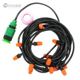 Kits MUCIAKIE 10 Metres Garden Watering Misting Irrigation System Automatic Garden Water Set Mist Nozzle with 4/7mm Tee Connector DIY